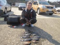 出雲崎の磯・アシカにて尾長グレ43cm！