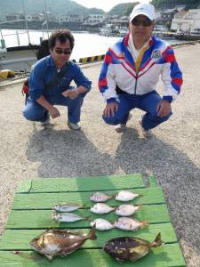 沖一文字内向きでグレ、外向きでアイゴなど