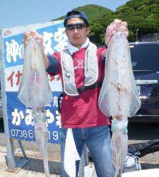 沖一文字、神谷一文字でヤエン釣り　アオリイカ釣果