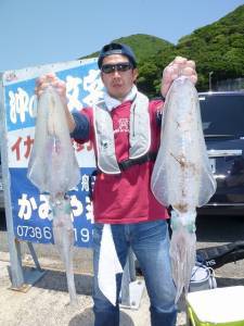 沖一文字、神谷一文字でヤエン釣り　アオリイ…