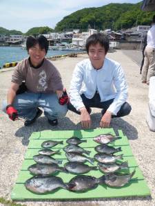 沖一文字内向きにてフカセ釣りでのグレ釣果