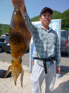 神谷崎地磯 ヤエンでアオリイカ1.4kg　…