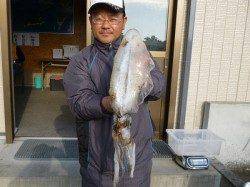 湯浅の磯　ヤエンでアオリイカの釣果