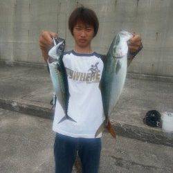 北港魚つり公園　シュアジギングでハマチ＆良型ゴマサバ！