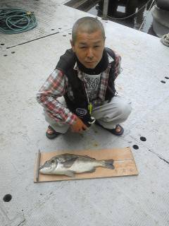 沖一文字1番にて落とし込みでチヌ52cm