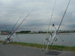 中川、揖保川　18時からのウナギ狙い釣行もチヌがヒット