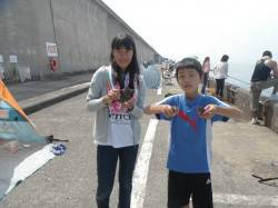 和歌山北港魚つり公園でお子様がカワハギGE…