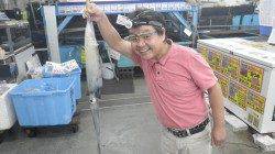 堺堤防にてエギングでアオリイカ1645g