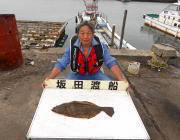 のませ釣りでヒラメ52㎝ in 黒島の磯