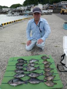 沖一文字内向き カゴ釣りでグレ・胴付きでカ…