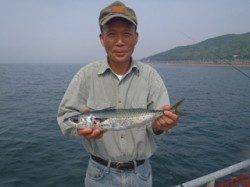 須磨海づり公園　カゴ天秤仕掛けでサバ42cm