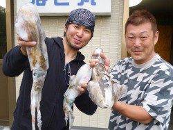 湯浅の磯　エギングでのアオリイカ釣果