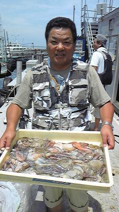 沖一文字北でタコが好調！　タコジグで30パイ