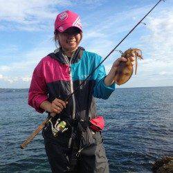 白浜周辺　仲間とのエギング釣行で小型ながらアオリイカ☆