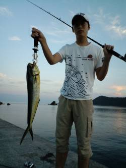 衣奈でショアジギング釣行　シイラがヒット！…