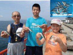 平磯海づり公園　10～15cmのアジがサビキで釣れています