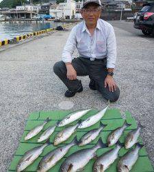 沖一文字内向き、夜通しのカゴ釣りでイサギ・ゴマサバ