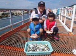 須磨海づり公園でファミリーサビキ　アジ釣れています♪