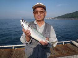 ウキサビキでサバ43cm　須磨海づり公園の…