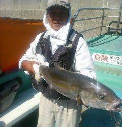 沖の北にてのませ釣りでカンパチ75cm！