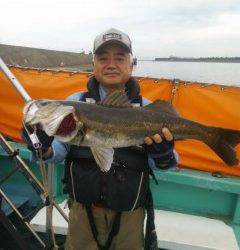 旧の赤灯台　ウキ釣りでスズキ72cm！　