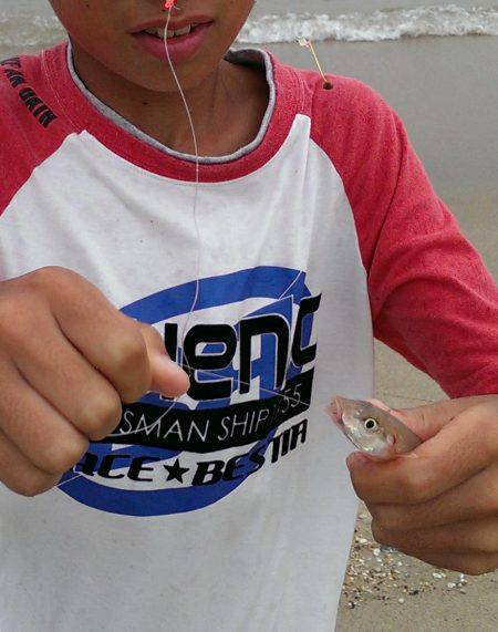 浦周辺の浜でキッズのちょい投げキス釣り