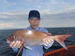平磯海釣り公園　夕方のショアジギングで良型マダイ