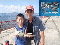 平磯海づり公園　サビキと胴突でアジ・イワシ・ベラ