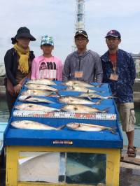 いわし・活きアジをエサにカンパチ12匹☆　マリーナシティ海洋釣り堀