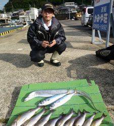 沖一文字夜通し釣りでイサギ・ゴマサバの他タチウオも！