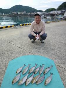 神谷沖一文字でかご釣り　マダイに小イサキ