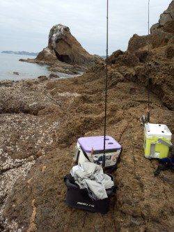 栖原の沖磯この秋初エギングへ　何とか420gをゲット