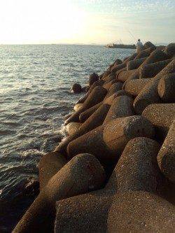 大津川河口右岸でタチウオ狙い　時合は日が落ちてからの30分