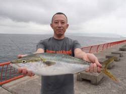 平磯海づり公園　メタルジグでハマチ58cm…