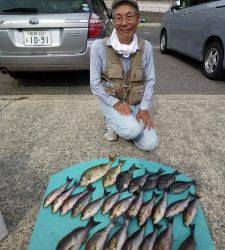 沖一文字内向きにてイサギ・グレ・アイゴの釣果