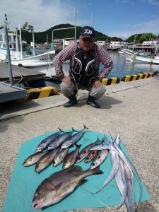 神谷沖一文字　夜通しのカゴ釣りでコロダイ・イサギ