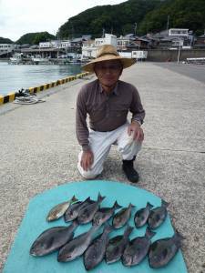 沖一文字内向き　カゴ釣りでアイゴ・グレ