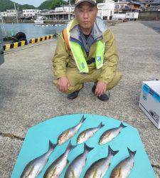 沖一文字での釣果　のませでメジロ、カゴ釣りで良型イサギ