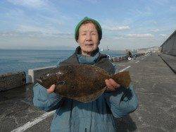 和歌山北港魚つり公園　ヒラメ38㎝をキャッチ