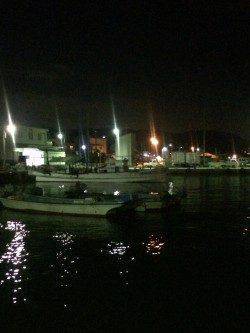 鳥取ノ荘にてアジング　ピンクのワームのフォール中にバイト、がパターン