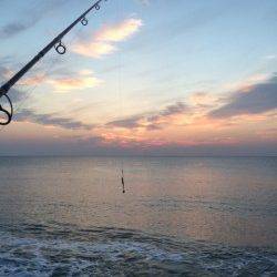 朝まずめ狙いで大浜へ　ナブラにフルキャストしてツバスの釣果