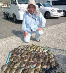 神谷の磯　ヒラバエにてカワハギ大漁！