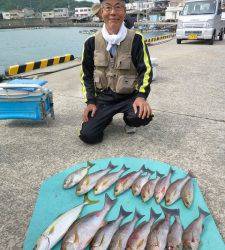 沖一文字内向き　カゴ釣りで良型イサギが大漁でした！