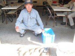 キハチ磯、長磯でフカセ釣り　アイゴ・グレ・カワハギの釣果