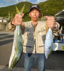 ヒラバエでのカゴ釣り釣果　イサギ、ハマチ好釣でした