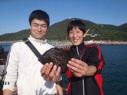 須磨海づり公園　サビキにイシガキダイがかかりました