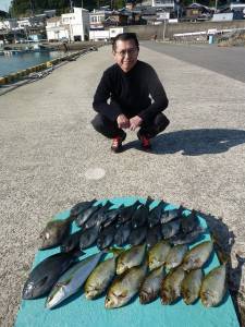 神谷一文字、ヒラバエでのカゴ釣り釣果　アイ…