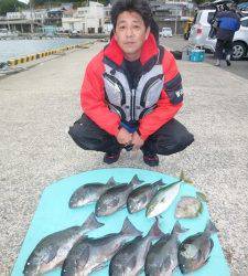 神谷　カゴ釣りでグレ・ハマチ・イサギ・小ダイの釣果