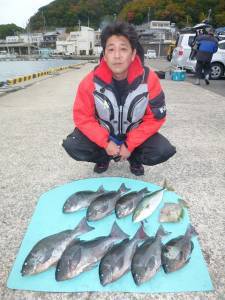 神谷　カゴ釣りでグレ・ハマチ・イサギ・小ダイの釣果