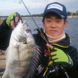 汐見埠頭周辺チニング　アップにキャストして底を丁寧に引くと良型キビレ